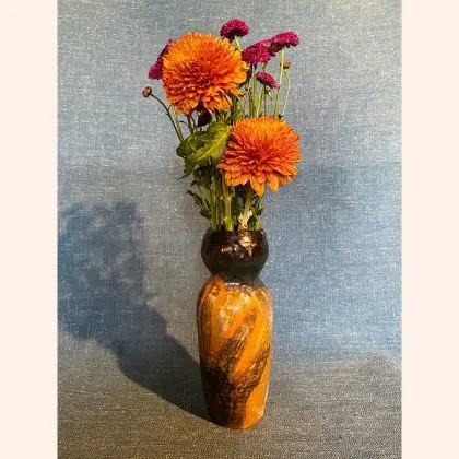 Hand Vase – Black Orange